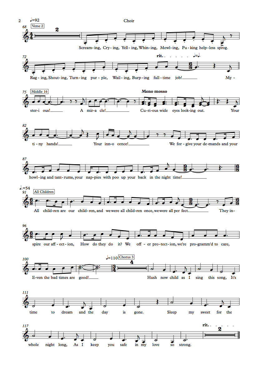 Hush Now song sheet p2